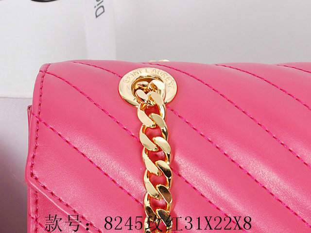 1:1 YSL classic monogramme flap 8245 rosered
